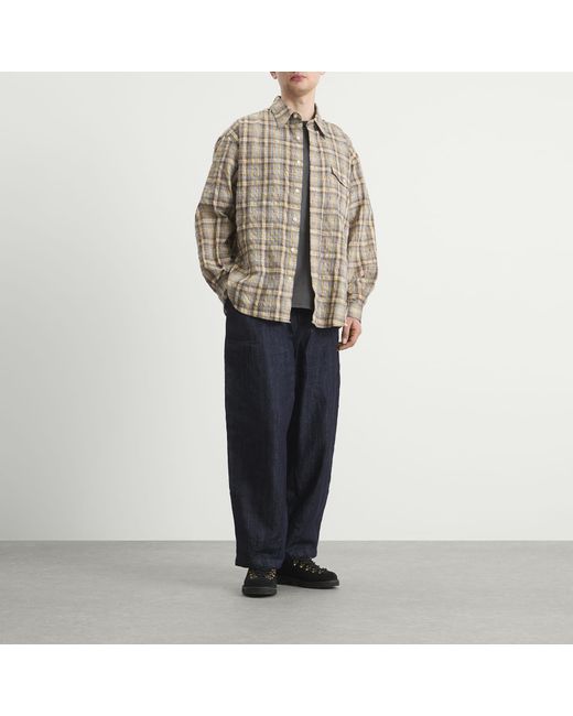 FRIZMWORKS Brown Uneven Check Shirt for men