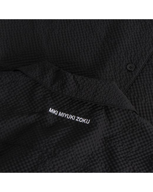 MKI Miyuki-Zoku Black Presented By End. Seersucker Vacation Shirt for men