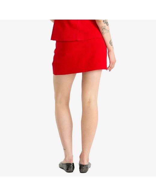 Rixo Red Stefania Mini Skirt