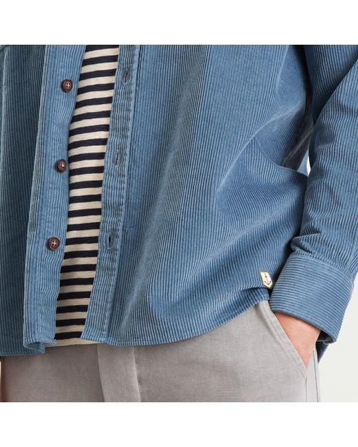 Armor Lux Blue Corduroy Overshirt for men