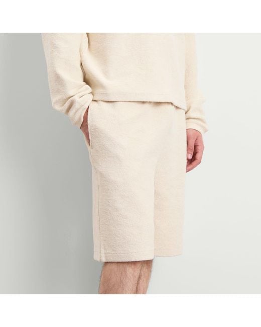 AMI Natural Reversed Non Brushed Fleece Shorts for men