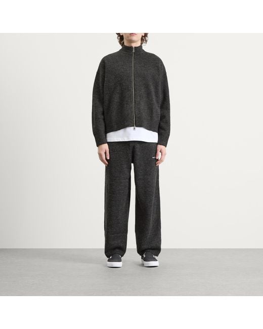 MKI Miyuki-Zoku Black Mohair Blend Knit Track Jacket for men