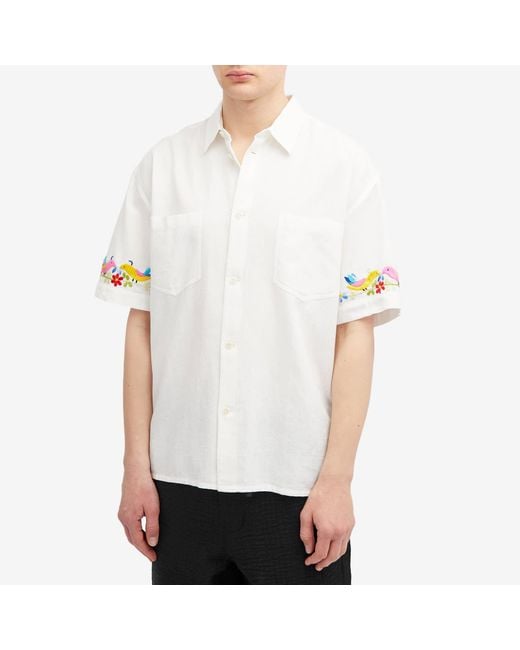 YMC White Mitchum Short Sleeve Shirt for men