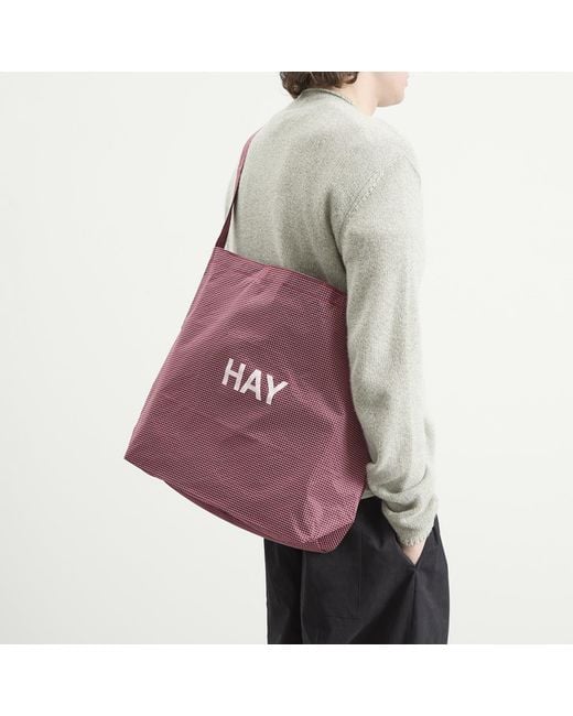 Hay Purple Grid Crossover Bag