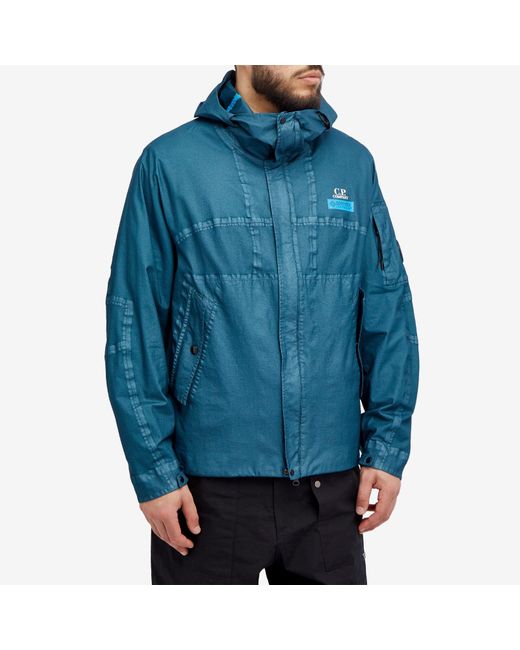 C P Company Blue Gore G-Type Hooded Jacket for men
