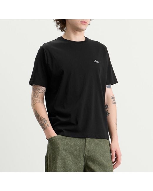 Dime Black Classic Small Logo T-Shirt for men