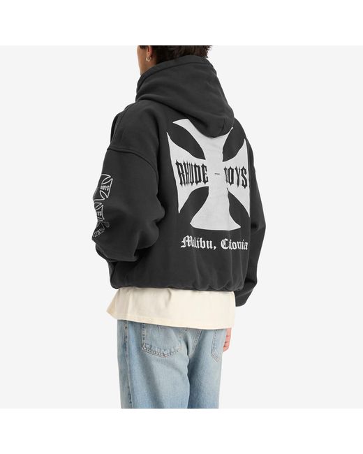 Rhude Black Boys Hoodie for men