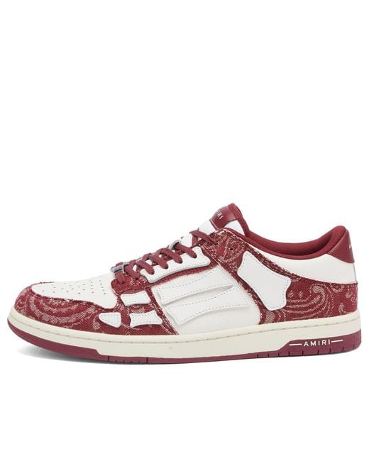 Amiri Pink Bandana Denim Skel Low Top Sneaker for men