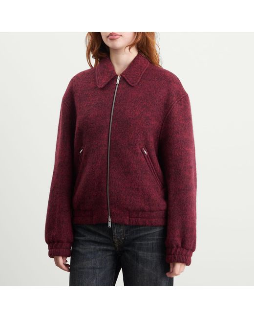 Jil Sander Purple Zip Up Bomber Jacket