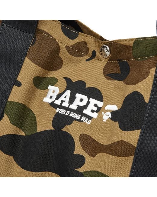 A Bathing Ape Black 1St Camo 2Way Tote Bag for men