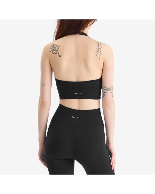 4th & Reckless Black Sammie Halter Neck Sport Bra
