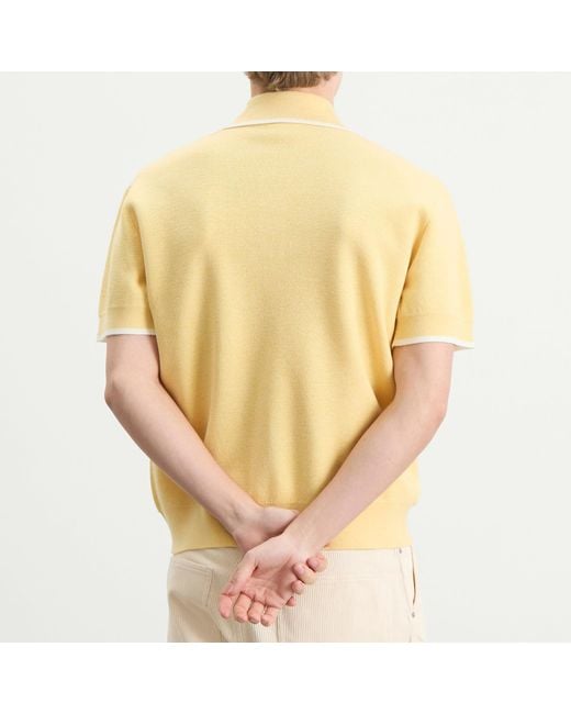 Drole de Monsieur Yellow Woven Polo for men