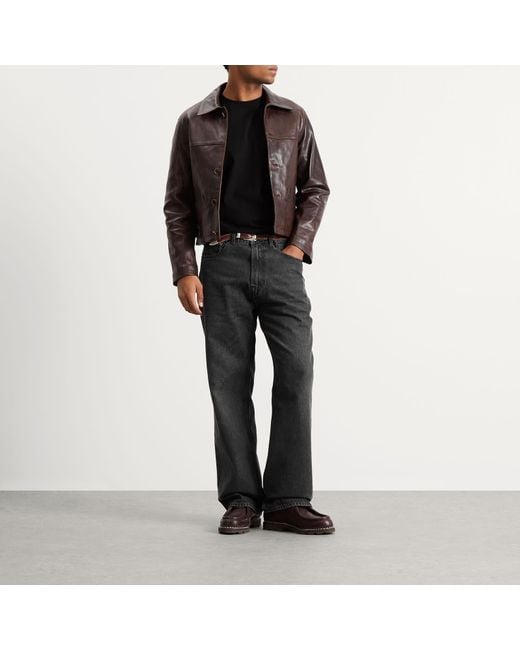 AURALEE Heavy Lamb Leather Blouson in Brown for Men | Lyst Canada