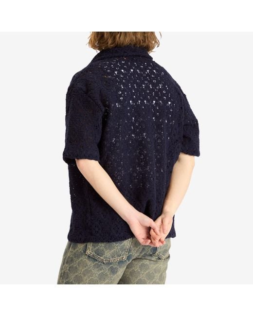 Daily Paper Blue Lace Shield Vacation Shirt for men