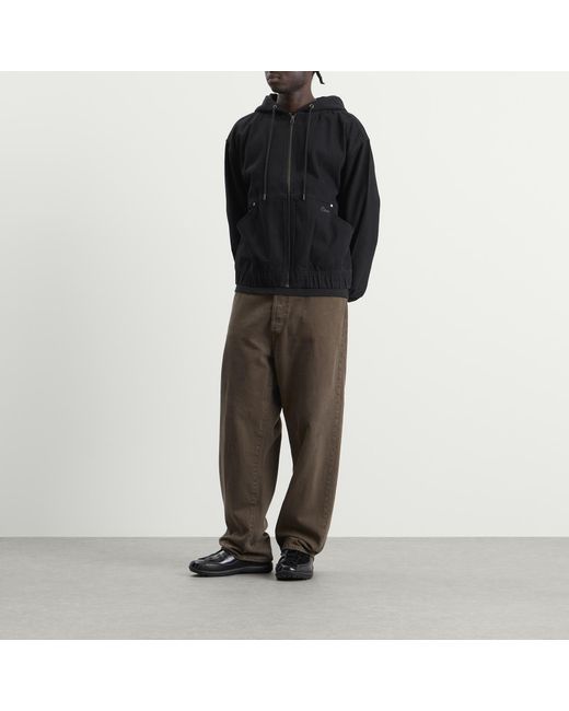 Dime Black Hooded Denim Jacket for men