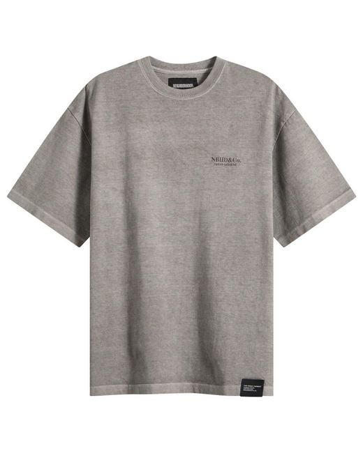 Neighborhood Gray Pigment Dyed Logo T-Shirt for men