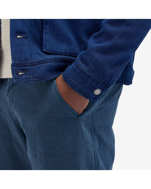 Folk Blue Lean Assembly Trousers for men