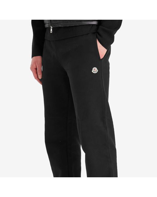 Moncler Black Emerized Fleece Sweat Bottoms for men