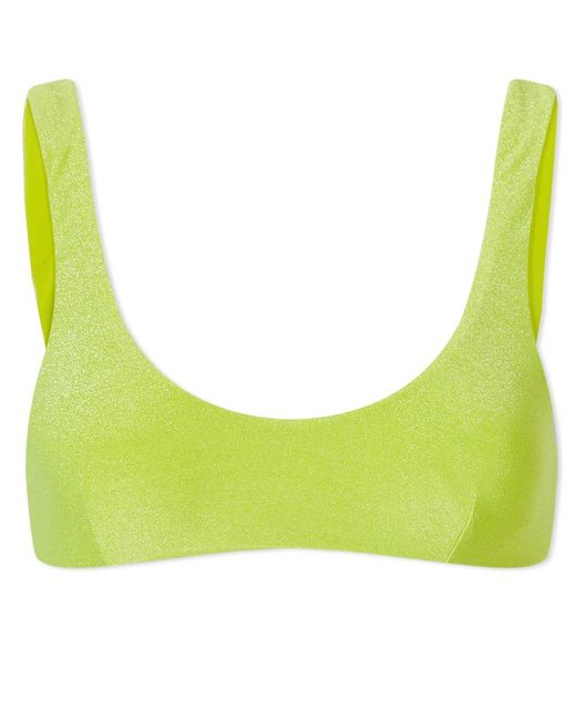 It's Now Cool Synthetic 90's Cropped Lurex Bikini Top in Green | Lyst