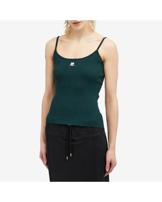Courreges Green Reedition Knit Tank Top