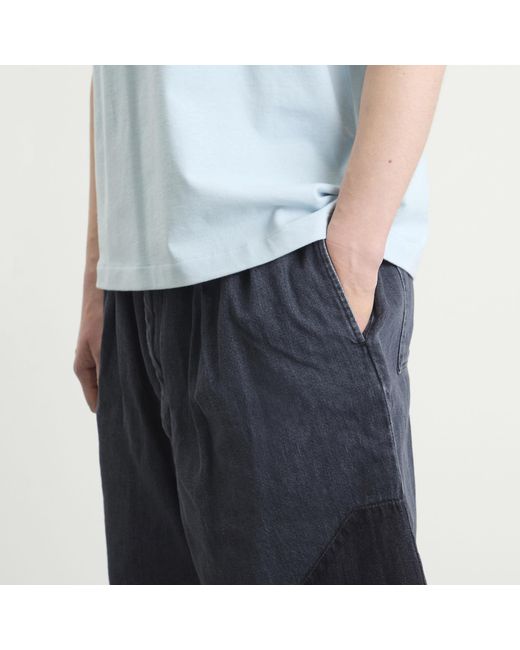 EBIT Blue Octagon Patch Denim Lofty Shorts for men