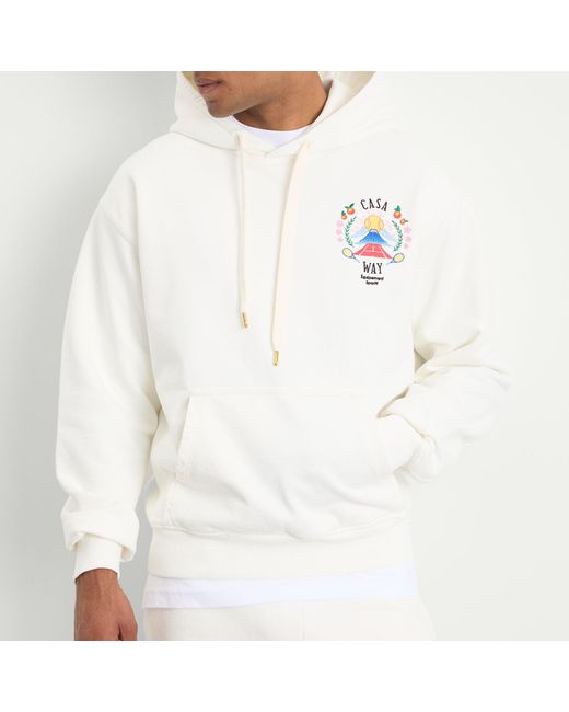 Casablanca White Casa Way Mountain Printed Hoodie for men