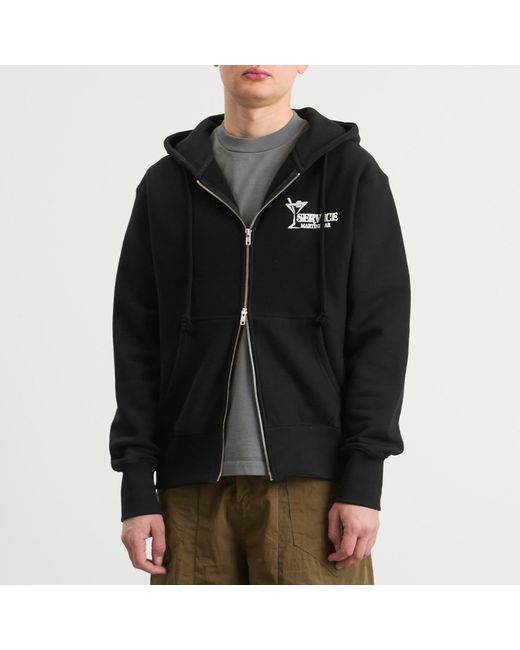 Service Works Black Martini Zip Hoodie for men