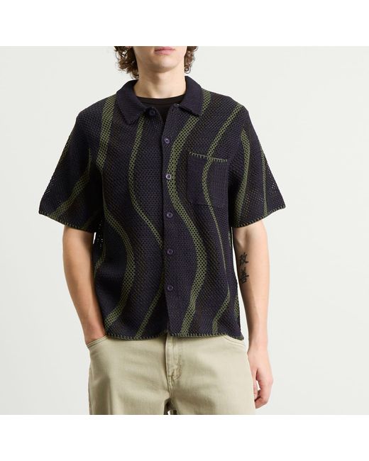 Dime Black Soleil Knit Short Sleeve Shirt for men