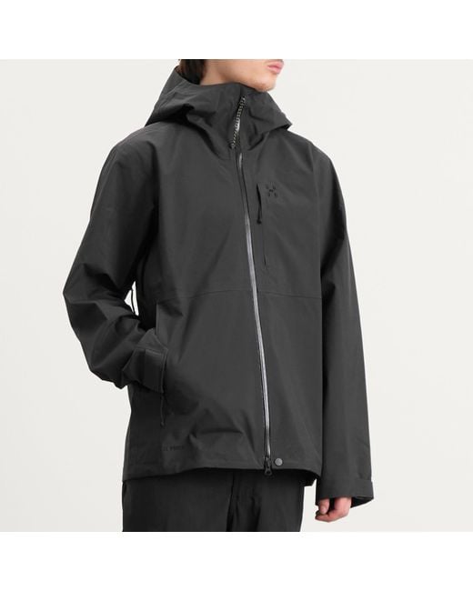 Haglöfs Black Front Proof Ii Waterproof Jacket for men