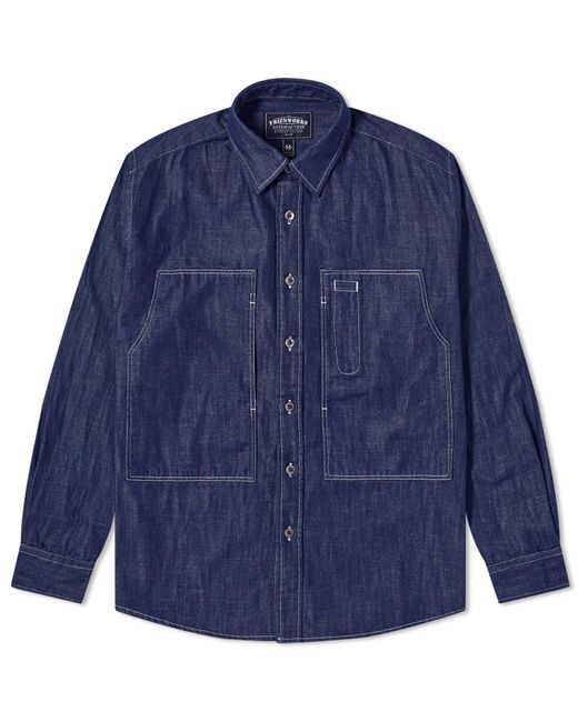 FRIZMWORKS Blue Denim Carpenter Pocket Work Shirt for men
