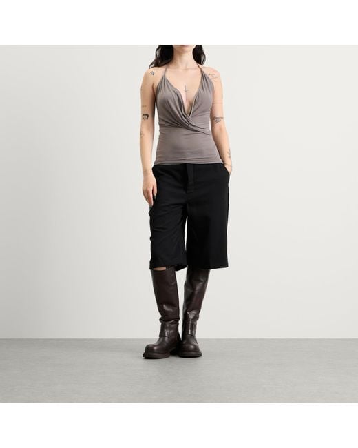 Rick Owens Gray Draped Open Back Top