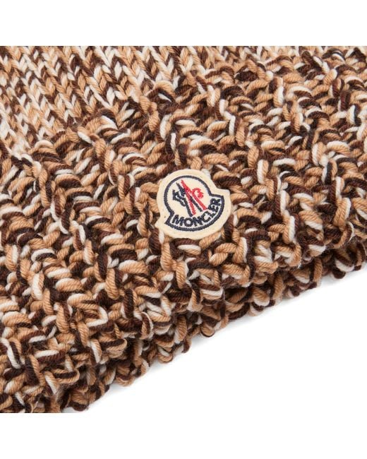 Moncler Brown Wool Beanie Hat