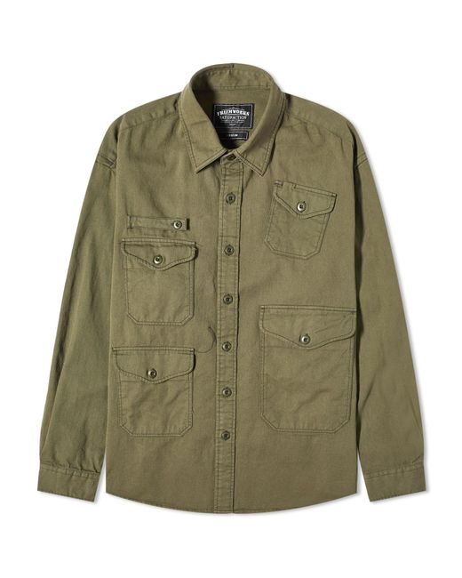FRIZMWORKS Green Utility Pocket Shirt Jacket for men