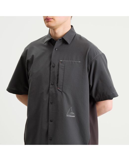 And Wander Black X Roa Breathable Shirt for men