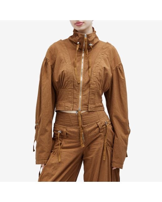 KNWLS Brown Frgment Bomber Jacket