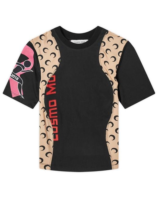 ＼半額SALE／ Marine Serre Regenerated Graphic T-Shirt in Black | Lyst トップス