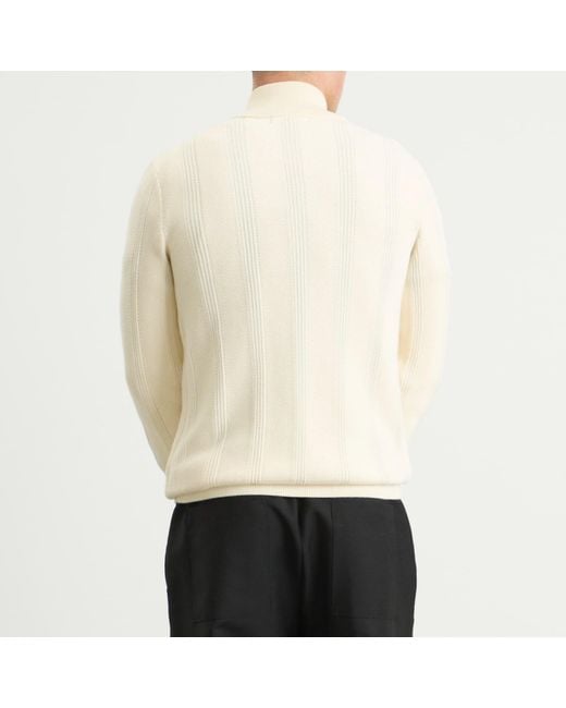 Fred Perry Natural Textured Zip Through Cardigan for men
