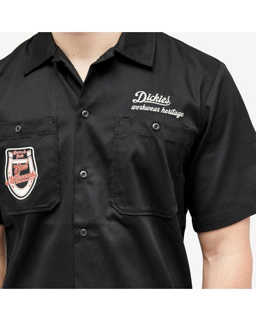 Dickies Black End. X 'Motorworks' Short Sleeve Work Shirt for men