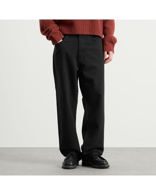 Norse Projects Black Korshavn Relaxed Twill 5 Pocket Trousers for men