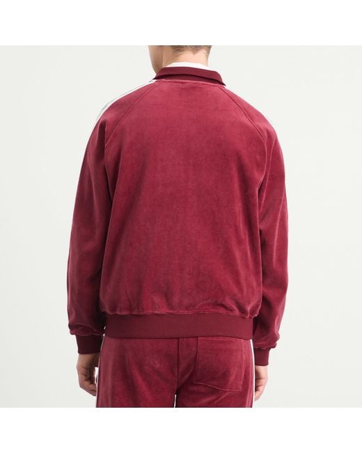 Drole de Monsieur Red Drole De Monsieur Velvet Zip Jacket for men