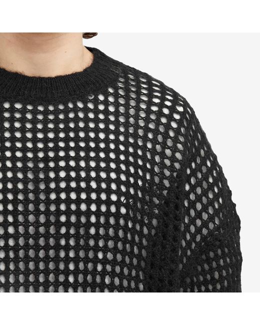 Cole Buxton Black Open Weave Knitted Jumper for men