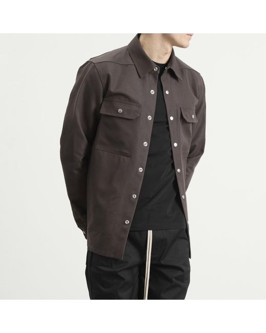 Rick Owens Brown Outershirt Jacket for men