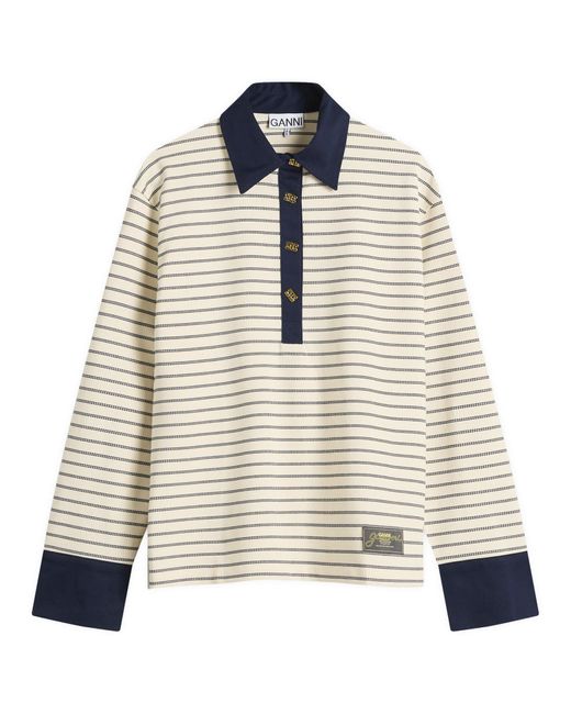Ganni Multicolor Single Piquet Jersey Polo