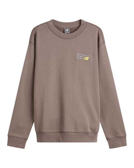 New Balance Brown Athletics Premium Logo Crew for men
