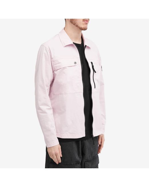 Stone Island Supima Cotton Twill Stretch-Tc Zip Shirt Jacket in