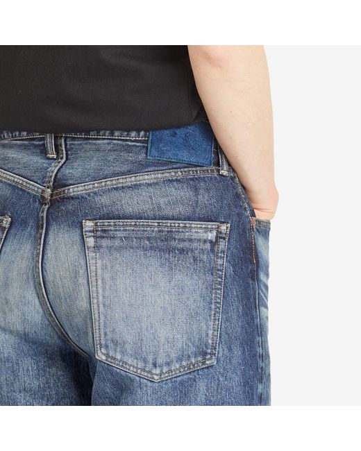 Visvim Blue Social Sculpture 01 14 Oz Wide Leg Damaged 42 Jeans for men