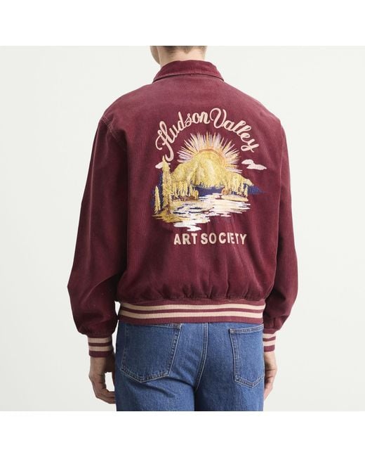 Polo Ralph Lauren Purple Corduroy Arts Club Bomber Jacket for men