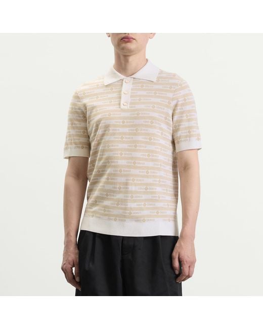 Casablanca Natural Wordmar Merino Wool Polo for men