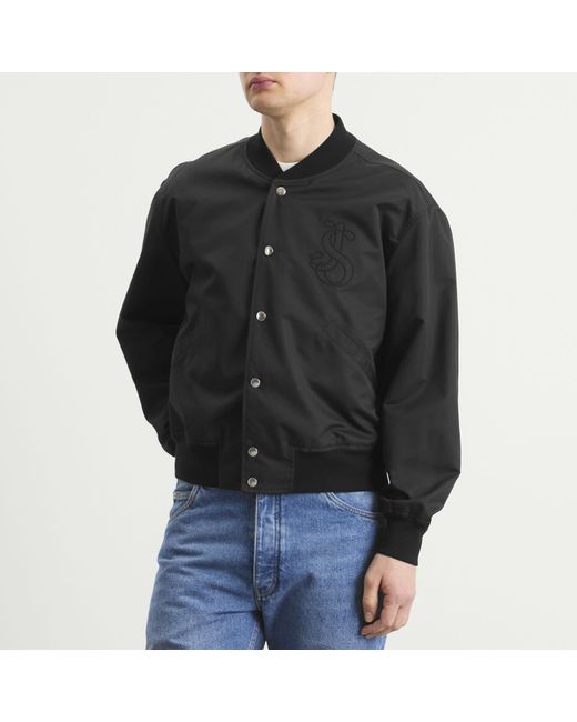 Jil Sander Black Snap Closure Varsity Jacket for men