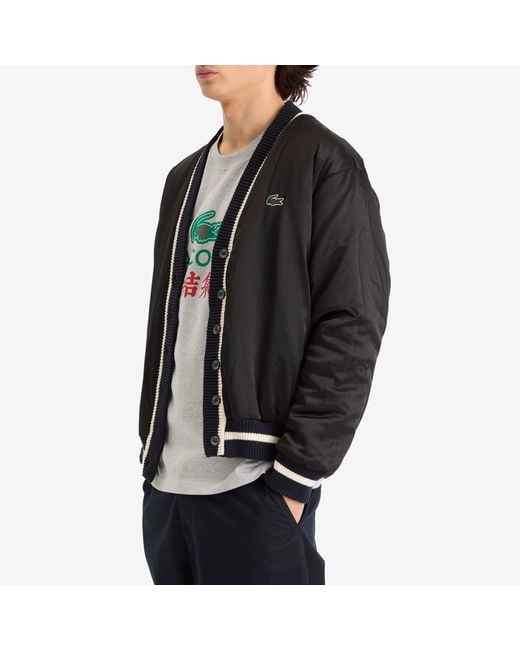 Lacoste Blue X Clot Reversible Patch Cardigan for men